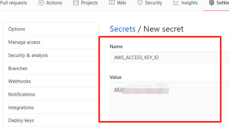Github secrets
